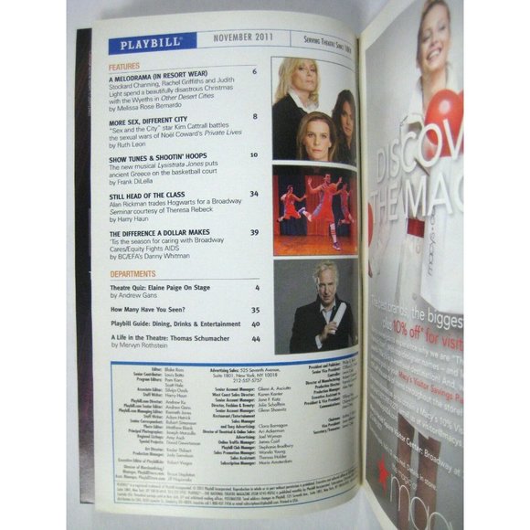 Follies Playbill November 2011 Bernadette Peters Jan Maxwell Ron Raines - Picture 6 of 7